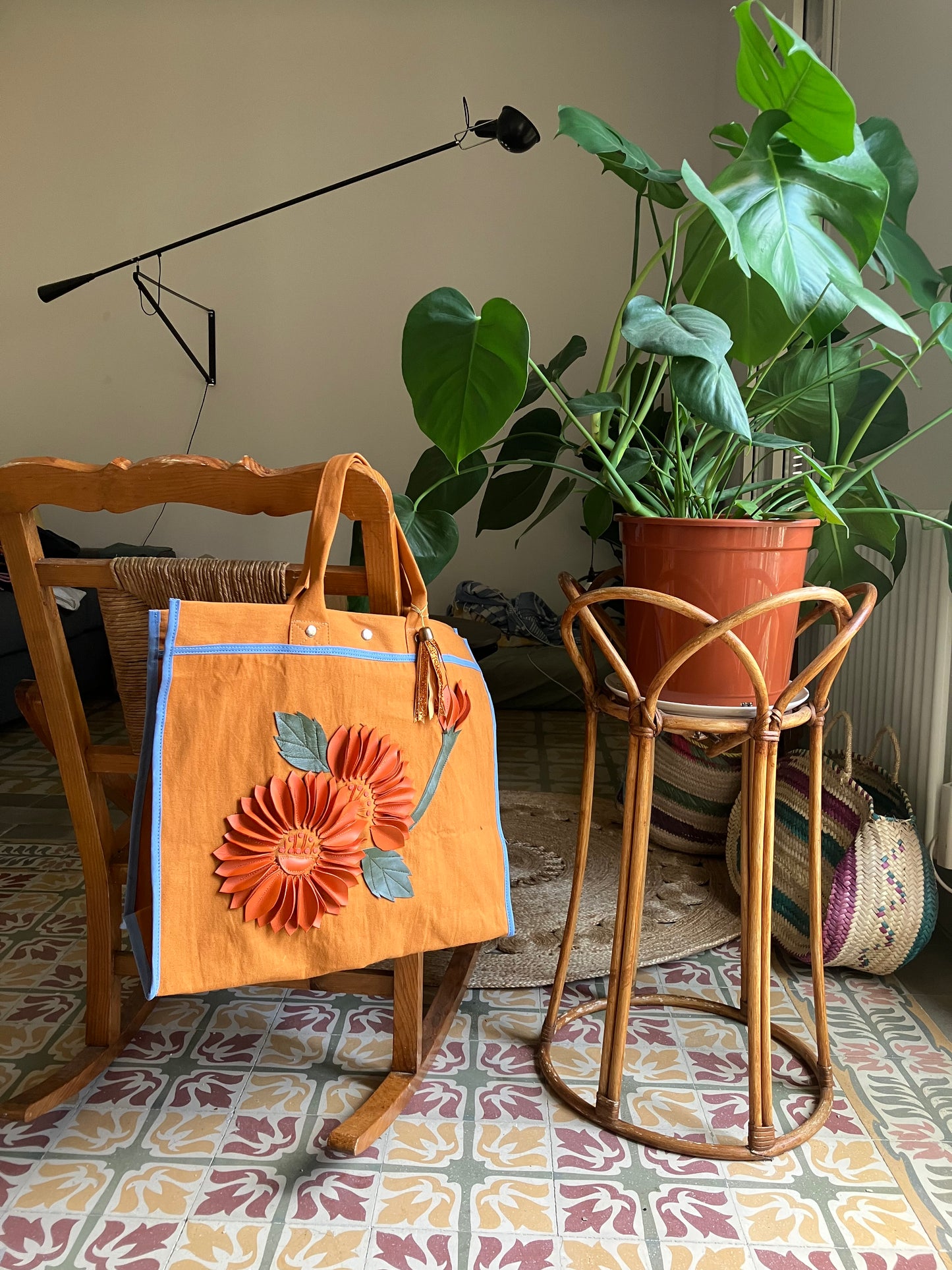 XL mish tote bag orange